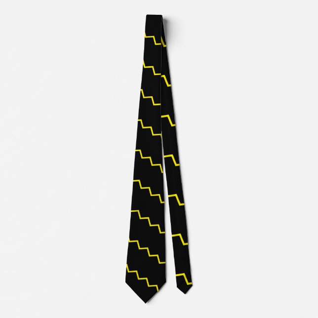 Corbata Zig Zag amarillo (Anverso)