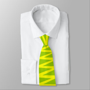 Corbata Zigzag - Amarillo en verde 99CC00