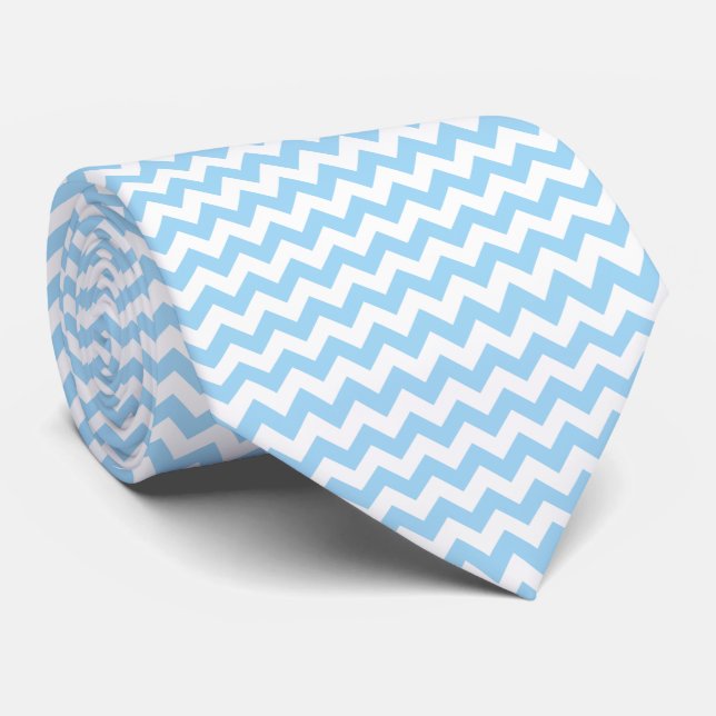 Corbata Zigzag Azul, Chevron Azul, Patrón Geométrico (Enrollado)