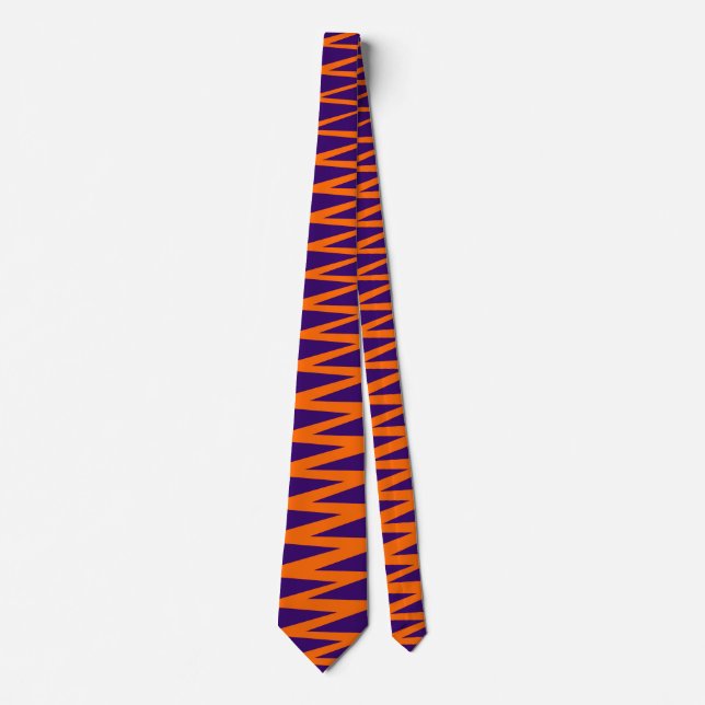 Corbata Zigzag - Naranja en Purple Profundo 330066 (Anverso)
