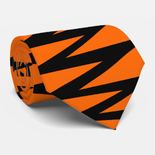Corbata Zigzag - Negro sobre el Naranja FF6600