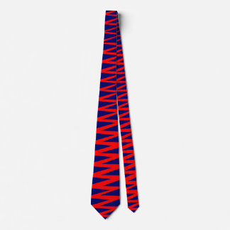 Corbata Zigzag - Rojo sobre azul oscuro 000066