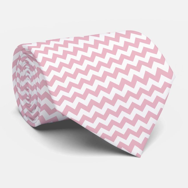 Corbata Zigzag rosa, Chevron rosado, patrón geométrico (Enrollado)