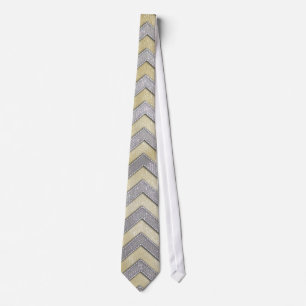 Corbata Zigzags del oro y de la plata