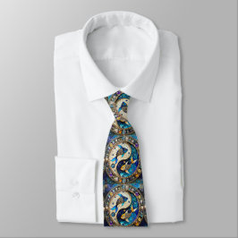 Corbata Zodiac - Pisces Fish Yin y Yang