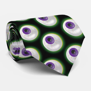 Corbata Zombie Monster Purple Eyeball Halloween Fun