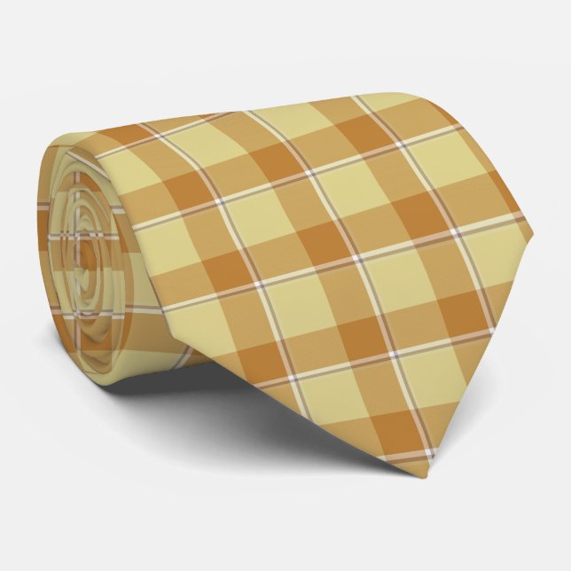 Corbata Zombie y Cuadros de Cobre Beige (Enrollado)