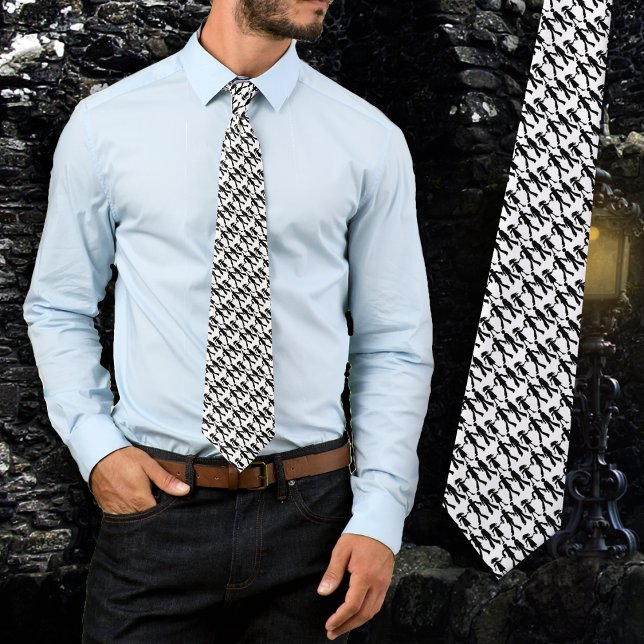 Corbata Zombies Halloween Patrón blanco y negro (Subido por el creador)