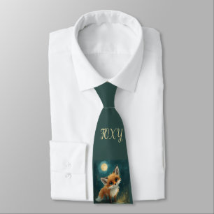 Corbata Zorro a la luz de la luna, bosque nocturno