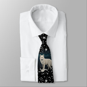 Corbata Zorro blanco invernal retro elegante