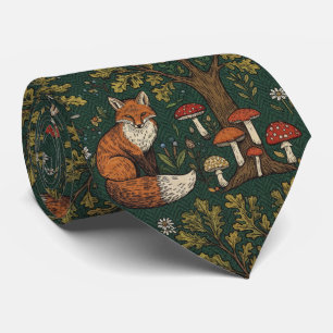 Corbata Zorro Verde Bosque y Hongos 