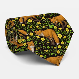 Corbata Zorros y mariposas en negro
