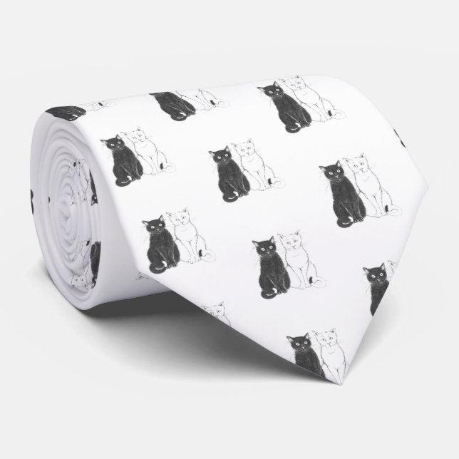 Corbata Zwei Katzen Krawatte (Enrollado)