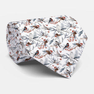 Corbatas Clásicas Hombres Ramas Árbol Pájaros Gris