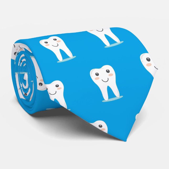 Corbatas con Dientes de Diente Azul (Enrollado)