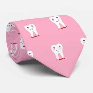 Corbatas de cuello dentales dientes diente rosa