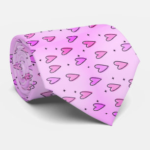 Corbatas de diseñador para hombres corazones rosas