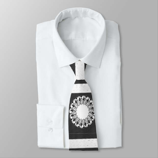 Corbatas de diseñador para hombres negras blancas (Atado)