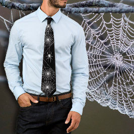 Corbatas de Halloween Araña Telarañas Negras