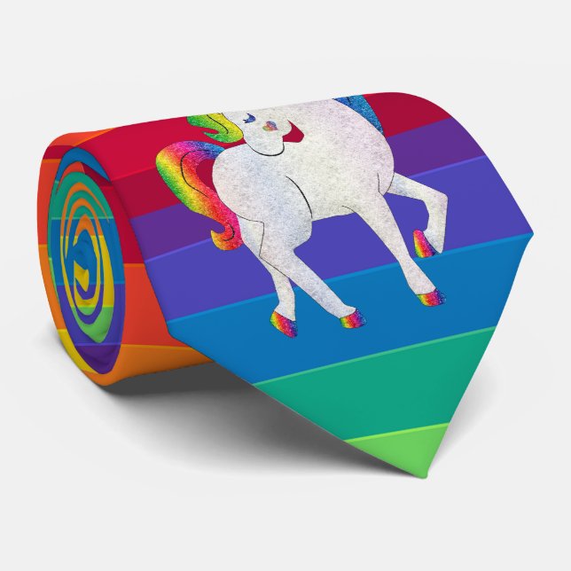 Corbatas de Unicornio Arcoíris Corbata (Enrollado)