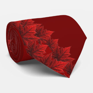 Corbatas rojas de Canadá de la hoja de arce del
