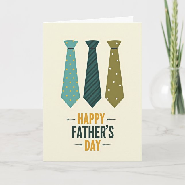 Corbatas Turquesa Tarjeta Dulce del Día del Padre (Anverso)