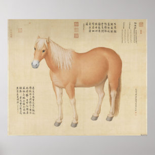 Corcel Palomino Dorado - Arte Chino Vintage