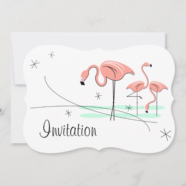 Corchete de invitación Flamingo Ocean Trio 3 (Anverso)