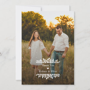 Corchetes florales Tarjeta de agradecimiento plana