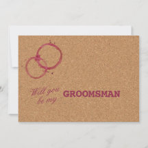Corcho De Vino Rústico Serás Mi Invitación Groomsm