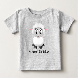 Cordero blanco lindo   Camiseta para bebés