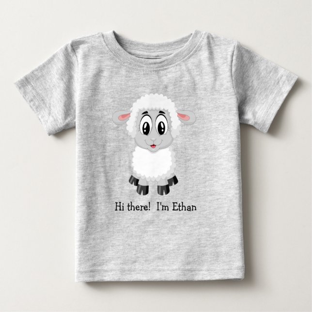 Cordero blanco lindo | Camiseta para bebés (Anverso)
