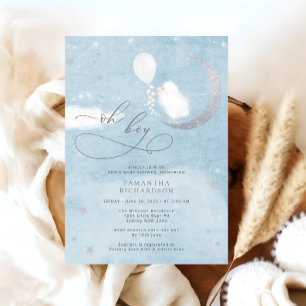 Cordero Cuto Con Invitación A Baby Shower En Globo