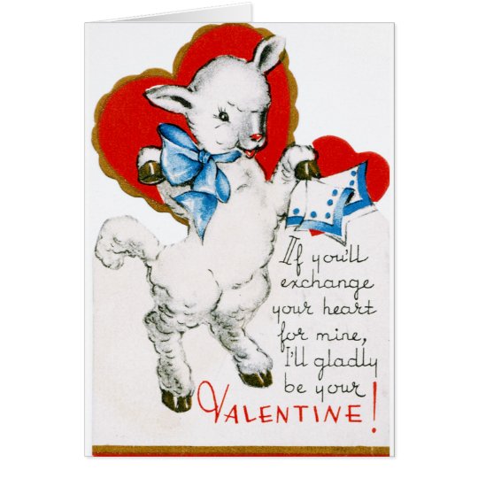 Cordero de la tarjeta del día de San Valentín del