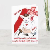 Cordero De Resurrección De La Tarjeta De Saludo De