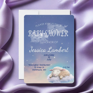 Cordero En Las Nubes Invitación Baby Shower