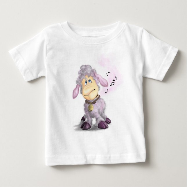 Cordero pequeño con camiseta de bebé caliente (Anverso)