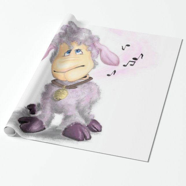 Cordero pequeño con regalo de papel de envolvimien (Desenrollado)