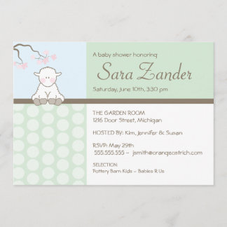 Cordero pequeño| Invitaciones a la ducha para bebé