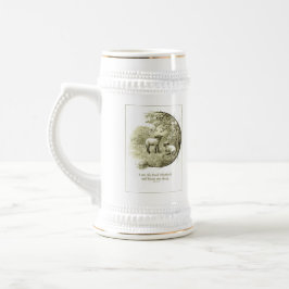 Corderos y taza de la escritura