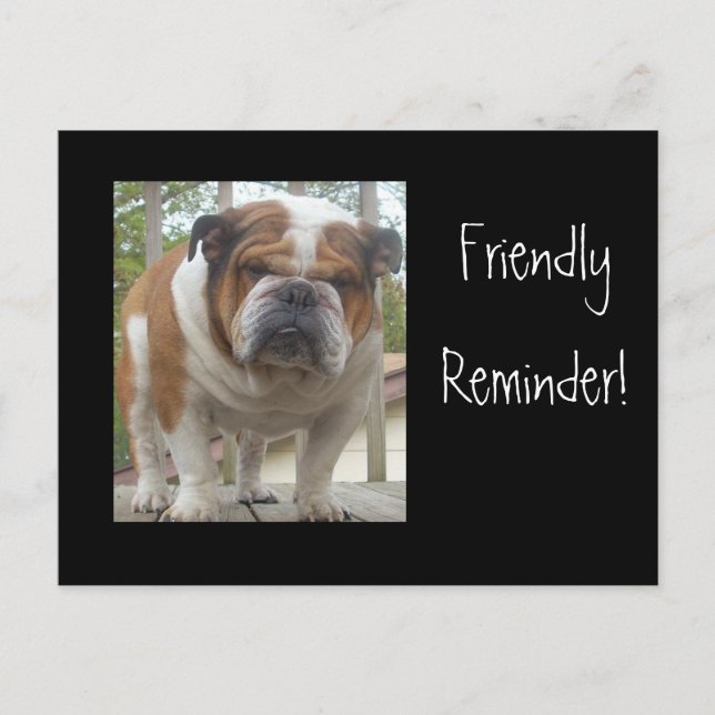 Cordial recordatorio de postales de Bulldog en ing (Anverso)