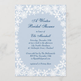 Cordón del invierno en la invitación nupcial azul