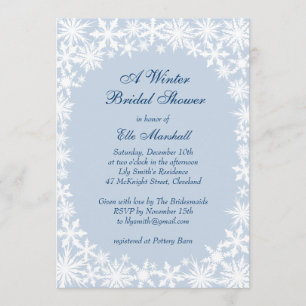 Cordón del invierno en la invitación nupcial azul