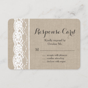 Cordón en blanco en la arpillera RSVP 2