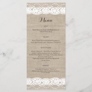 Cordón en blanco en menú de la arpillera