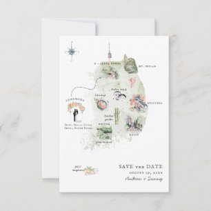 Corea   Mapa del itinerario de la boda de destino