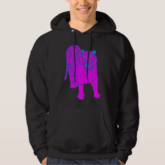 COREY TIGER 1980s RETRO SUDADERA DE PIE TIGRE ROSA