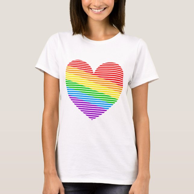 Corey Tiger 80s Rainbow Stripe Heart Tank Top (Anverso)