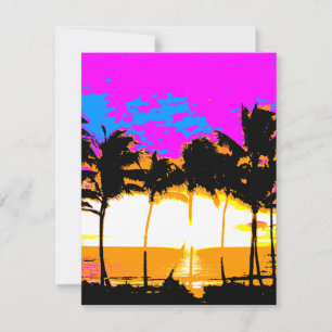 Corey Tiger 80s Vintage Palmeras Atardecer