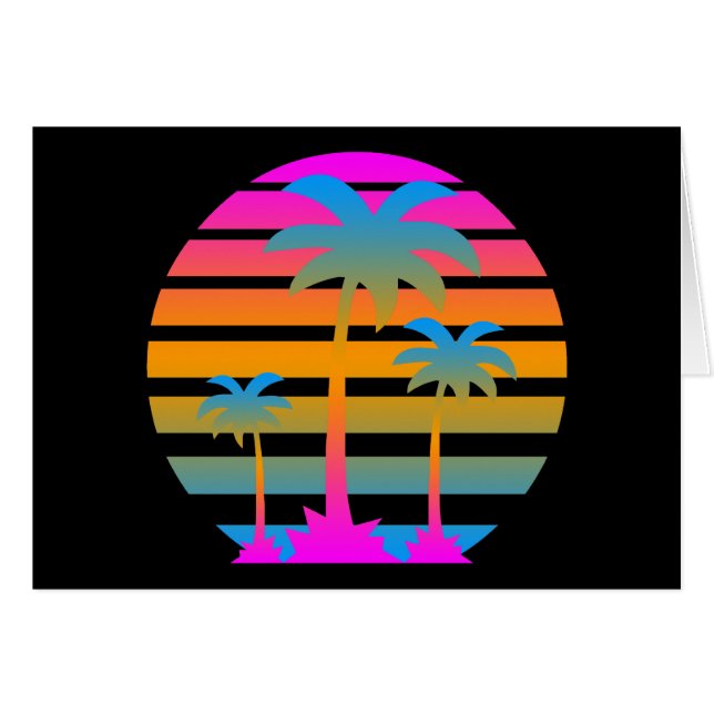 COREY TIGER RETRO SUNSET PALM ÁRBOLES (Anverso (Horizontal))
